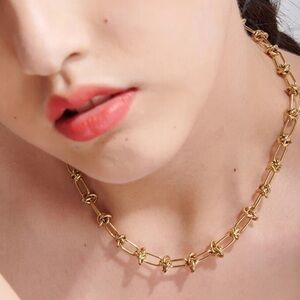 New Chunky 18k Gold Plated Chain Necklace